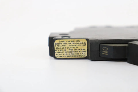 Label detail of NC120 120/240V 20A 1 Pole Stab Lok Thin Circuit Breaker NC020 Replacement Part with handle visible
