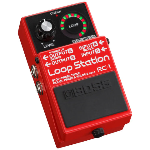 One Button Loop Station Pedal For Guitar Bass And Keys - Easy Looper With Footswitch - Stereo Record Playback Overdub Undo Redo