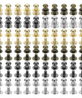 6mm Ball Head Rivet Set With Screw Back 100 Pack For DIY Leather Craft Handbags And Belts, Round Head Button Nipple Rivets In 4 Colors, Easy Secure Studs For Craft Projects, zinc alloy set