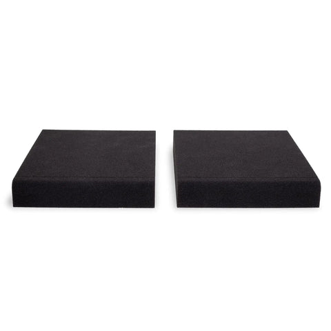 High Density Acoustic Foam Isolation Pads For Bookshelf Speakers And Studio Monitors Pair 8.5 By 6.35 Inches on white surface