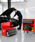 8 Drawer Rolling Tool Chest Built Like A Tank Heavy Duty Metal Tool Cabinet On Wheels With Locking Sliding Drawers Detachable Top Box And Side Hooks For Garage Workshop Repair Room Warehouse Red, open