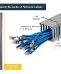 2x2in Open Slot Cable Raceway Duct with cover for server racks, showing 36 cable capacity, 5.5ft length, and PVC material