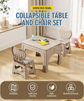 Kid Friendly Folding Table And Chairs Set Portable Foldable Activity Table For Indoor And Outdoor Use Durable Easy To Store