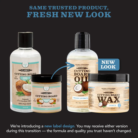 Cutting Board Care Kit With Coconut Oil For Wood Blocks And Countertops Includes Butcher Block Oil And Wax with new label design
