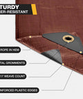 Heavy Duty 16 Mil 10x20 Foot Waterproof Poly Tarp With Brass Grommets And Reinforced Edges detail view