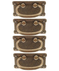 Set Of Four Vintage Metal Drawer Pull Handles For Rustic Dresser Cabinets Wardrobe And Vanity Hardware Retro Style Ring Pulls