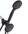 Oil Rubbed Bronze High Pressure Three Way Shower System With Rain Head And Six Setting Handheld connected by diverter