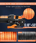 Heavy Duty 2000 Pound ATV UTV Electric Winch Kit With Synthetic Rope For Off Road Recovery with 0.18 inch thickness and 50 ft length