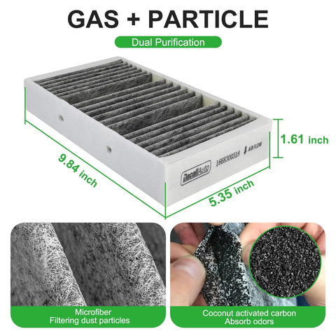 Cabin Air Filter Set For Mercedes ML GLE GLS GL Class 2012 To 2019 showing high-quality filtration material details