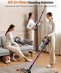 Cordless Vacuum Cleaner For Home With 580W Power And 48KPa Suction, Lightweight Stick Vacuum in use on carpet.