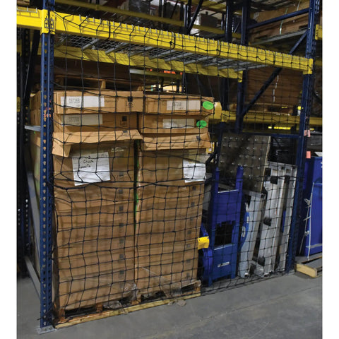 Heavy Duty Drop Proof Pallet Rack Safety Netting Set Of Two 99 By 96 Inch Nylon Mesh With Rock Solid 2500 Pound Capacity And Slick Zip Tie Setup For Warehouses And Factories