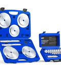 2 In 1 Bearing Press And Hub Seal Installer Kit For Trucks And Vehicles with 9 bearing adapters in blue casing