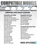 Two-piece graphite and steel exhaust gasket for Harley models, compatible with Softail, Dyna, Touring, Sportster