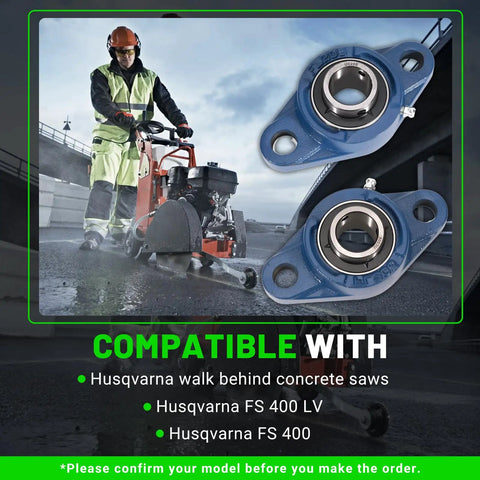 Two Pack Pillow Block Bearing Set For Husqvarna FS400 And FS400LV Walk Behind Concrete Saws Replacement For 543045052