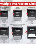 Multiple sizes of self inking stamp for name and address, XXL custom rubber stamp for home office or biz use, personalize up to 3 lines.