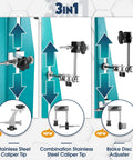 Pro Grade Bicycle Wheel Truing Stand With Spoke Wrench Removable Metal Structure Multi Function Rim Alignment Repair Tool 3-in-1 features