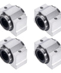 SCV20UU Linear Ball Bearing Slide Block Set, 20mm Bore, 54x28x41mm Size, Double Seal With Two Rubber Dust Seals, 4 Pieces