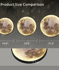 Dimmable Moon Wall Light 23 Inch With Remote Control Plug In Modern LED Wall Lamp 30W Black Night Light size comparison