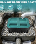 15.75 Inch Square Catch Basin With Grate And Debris Basket No Pre Cut Openings Outdoor Drain Box For Downspout Runoff Lawn Patio