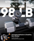 Dope Magnetic Car Phone Holder With 360 Degree Rotation And Ultra Strong Suction Mount holding a dumbbell on a dashboard