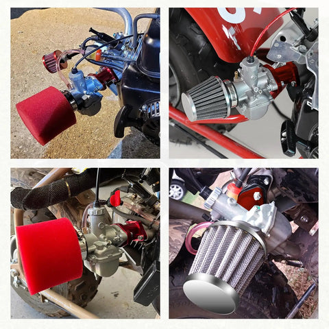 Beefed Up VM22 Carburetor Kit Upgrade For Predator 212 And 196cc 224cc Engines installed on various bikes.