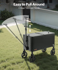 80 Quart On Wheels Ice Chest Cart With 2 Stage Telescopic Handle And Dual Swivel Casters on grass
