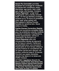 Back of Quick Fix Concealer Stick Soft Ivory displaying product details, ingredients, and usage instructions.
