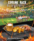 33Piece Griddle Accessories Kit For Blackstone Flat Top Grill includes cooling rack with coffee, toast, and meat outdoors