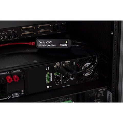 Dante AVIO 2 Channel Analog Output Adapter for Legacy Audio Gear and Dante Networks, Easy Plug In Interface, Low Latency Studio Quality Conversion, Reliable 2 Channel Output for Pro Audio Setups in rack