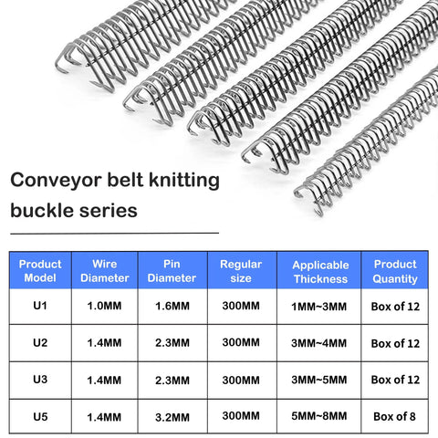 Rock Solid 316 Stainless Steel Conveyor Belt Splicer Pins For Industrial 12 Inch Fasteners Easy Grip Installation Corrosion Resistant Wire Lacing Hardware Kit Pack in a buckles series.