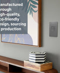 Premium Magnesium Paddle Dimmer installed on a wall near decorative boxes and artwork, suitable for residential wiring.