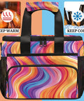 Colorful Dope Insulated Picnic Backpack With Lunch Box For Women And Men Spacious Portable Lunch Bag Showing Warm and Cold Features