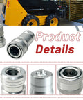 No Nonsense Direct Replacement 7J612-66323 And K2581-66220 Hydraulic Quick Coupler Set shown with tractor