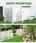 Outdoor Privacy Fence Panels 36 By 45 Inches White Vinyl 2 Pack No Fuss Install Privacy Screen for AC Units and Garden