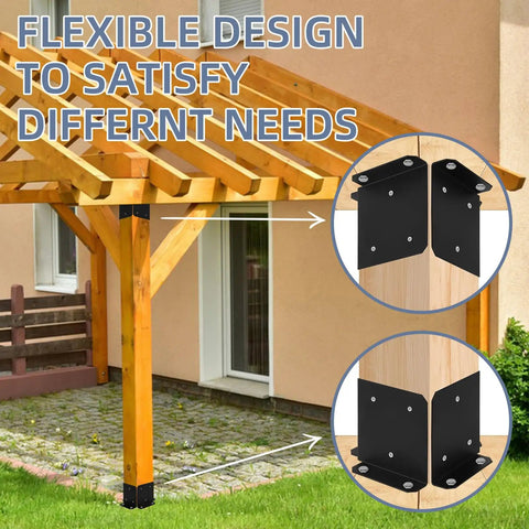 Heavy Duty Adjustable Post Base Bracket Kit For 6x6 And 8x8 Wood Posts Half Column Deck Support For Pergola Railing And Mailbox Mounts Weatherproof Black 8 Pack Built Tough For All Weather