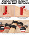 Heavy Duty 90 Degree Corner Clamps For Woodworking Set With Aluminum Positioning Squares And 4 C Clamps Rock Solid Right Angles For Cabinets Frames And Drawers Fast Setup And Crisp Precise Joints, dual-scale clamp