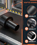 Vacuum Hose Adapter Two And A Half Inch To One And A Quarter Inch For Shop Vacuums Wet And Dry Black Converts Small Attachments To Large Hose