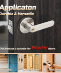 Door Lock Installation Kit For Wooden Doors With Guide Template And Carbon Steel Hole Saw Set, Includes Three Eighths Inch Triangle Shank Arbor, One Inch And Two And One Eighth Inch Hole Saws, Red Finish installed on wooden door