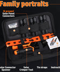 All-In-One Solar Crimp Tool Kit With AWG 16-10 Crimper, IP68 Panel Connectors, spanner, wrench in toolbag