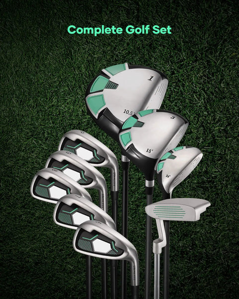 9 Piece Complete Golf Club Set For Beginners And Weekend Golfers With Steel Shafts This All In One Package Includes Driver Fairway Wood