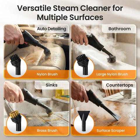 Easywox 2500w Handheld Steam Cleaner Gun With 40.6oz Tank for auto detailing, bathroom, sinks and countertops.