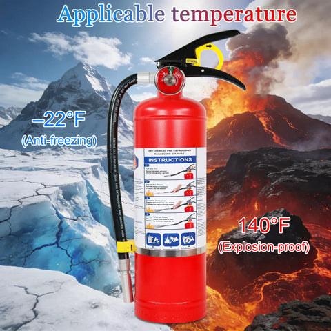 Two Pack Five Pound Dry Chemical Fire Extinguishers With Easy Squeeze Handle For Home Garage And Car Smashes Grease Electrical And Wood Fires Quick Top Notch Protection Solid Gear You Can Count On For Roadside Emergencies And Workshop Safety