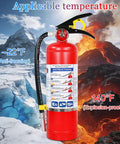 Four Pack ABC Dry Chemical Fire Extinguishers Five Pound All In One Safety Kit For Home Workshop Camper Or Sedan showing anti-freezing and explosion-proof features.