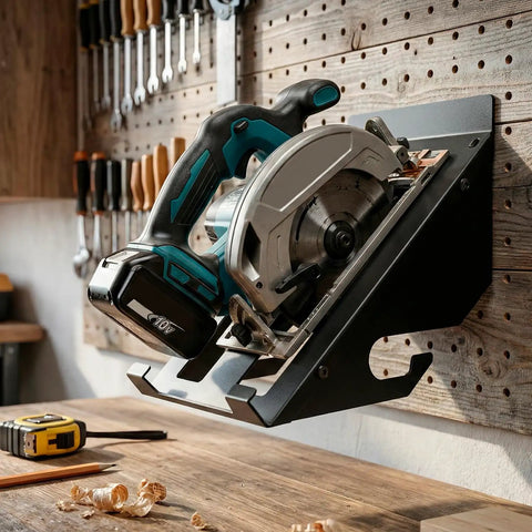Heavy Duty Circular Saw Wall Mount Holder For Garage And Workshop Grab And Go Ready Universal Fit For Corded And Cordless Saws Space Saving Metal Storage Rack Organizer For Quick Access And Neat Tools