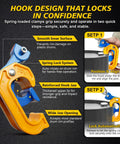 Heavy Duty Chain Drum Lifter Handles 2200 Lbs Vertical Barrel Clamp with spring lock hook design for secure grip.