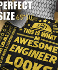 Engineer Gift Throw Blanket For Mechanical Electrical And Computer Pros Cozy Flannel Throw For Men 65 X 50 Inches Black