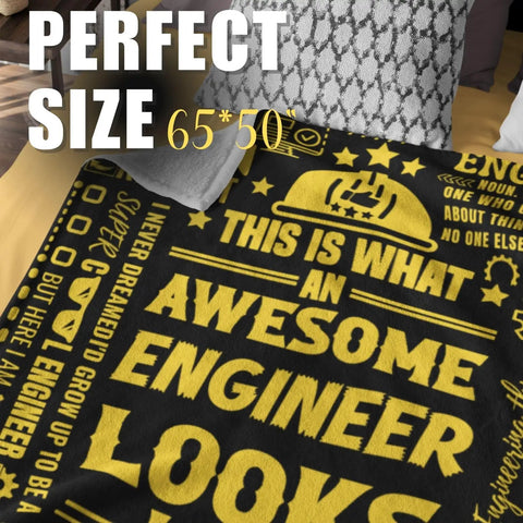 Engineer Gift Throw Blanket For Mechanical Electrical And Computer Pros Cozy Flannel Throw For Men 65 X 50 Inches Black