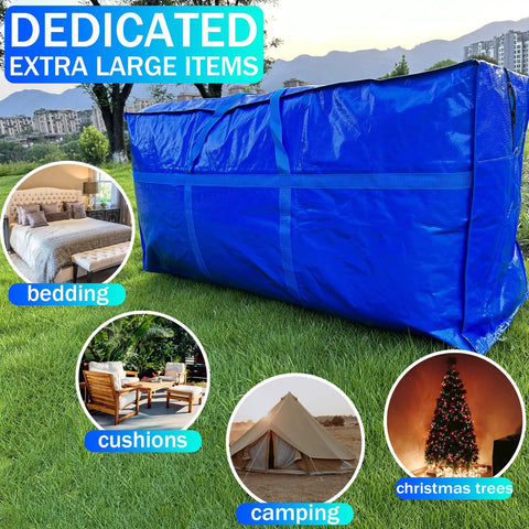 Massive 66 Gallon Extra Large Storage Bag With Zipper And Tough Handles, Heavy Duty Foldable Duffle Bag For Travel Or Moving