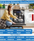 Woman loading dishwasher with Granite Countertop Dishwasher Mounting Kit Two Sets With Granite Grabbers And Screws shown.
