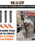 Magnetic Dust Barrier Entry Strip Kit For Plastic Sheeting Hands Free Self Closing Zipper Alternative shown in use at an event